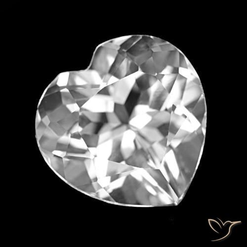 4.34 ct White Topaz Stone, Natural Topaz in Heart Facet Shape for Sale