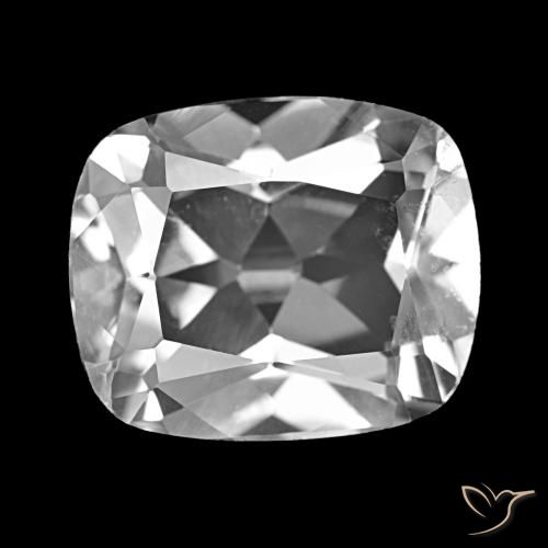 6.24 ct White Topaz Gemstone, Topaz Gem in Cushion-Cut Shape for Sale.