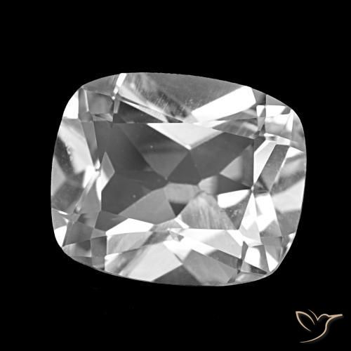 6.29 ct White Topaz Stone, Natural Topaz in Cushion-Cut Shape for Sale