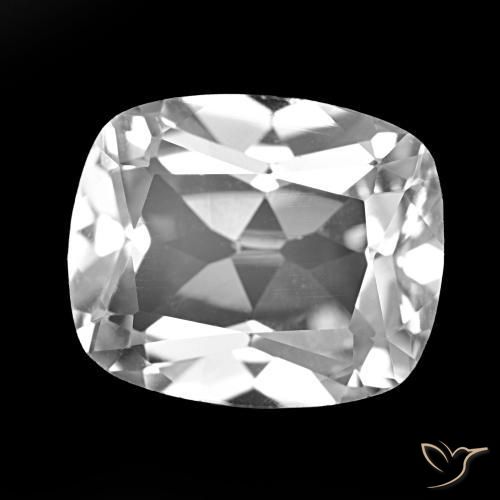 6.13 ct White Topaz Stone, Natural Topaz in Cushion-Cut Shape for Sale