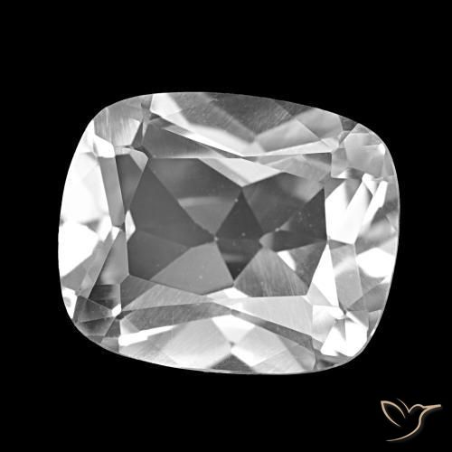 6.04 ct White Topaz Stone, Natural Topaz in Cushion-Cut Shape for Sale