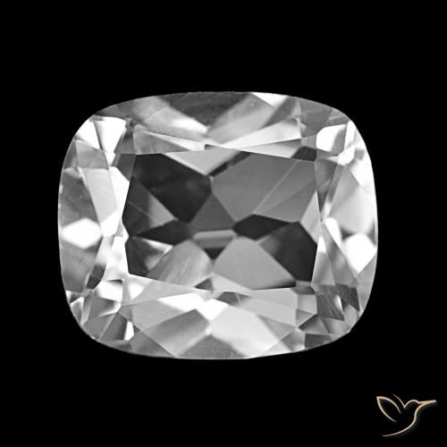 6.07ct Clear White Topaz Gemstones, Cushion, VS