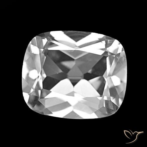 6.07 ct White Topaz Stone, Natural Topaz in Cushion-Cut Shape for Sale