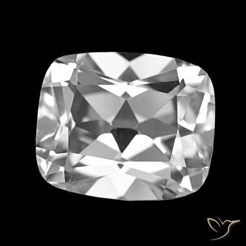 6.59 ct White Topaz Stone, Natural Topaz in Cushion-Cut Shape for Sale