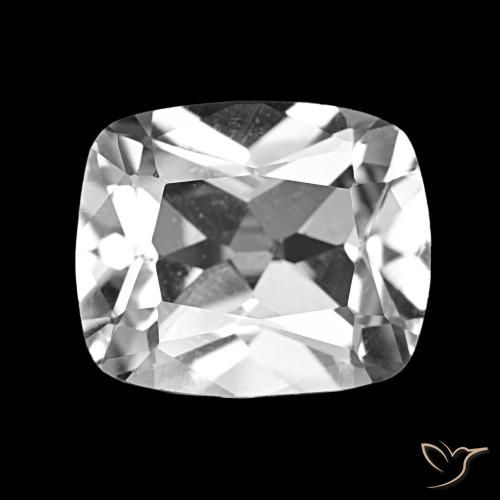 5.90 ct White Topaz Gemstone, Topaz Gem in Cushion-Cut Shape for Sale.
