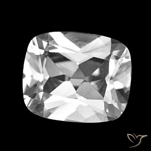 6.19 ct White Topaz Stone, Natural Topaz in Cushion-Cut Shape for Sale