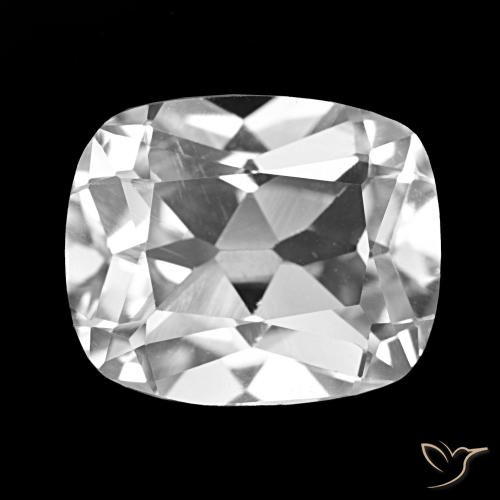 6.24 ct White Topaz Gemstone, Topaz Gem in Cushion-Cut Shape for Sale.