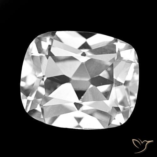 6.24 ct White Topaz Stone, Natural Topaz in Cushion-Cut Shape for Sale