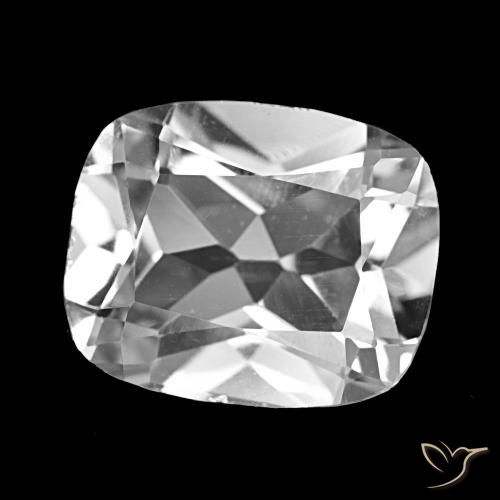 5.49 ct White Topaz Stone, Natural Topaz in Cushion-Cut Shape for Sale