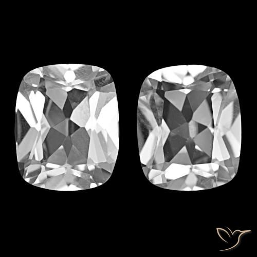 11.73 ctw White Topaz Gemstones, Topaz Gems in Cushion-Cut Shape for Sale.