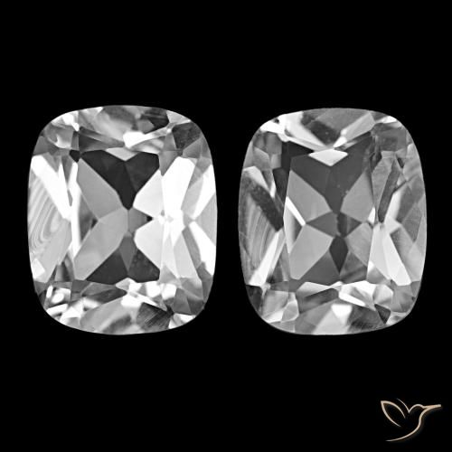 11.96 ctw White Topaz Gemstones, Topaz Gems in Cushion-Cut Shape for Sale.