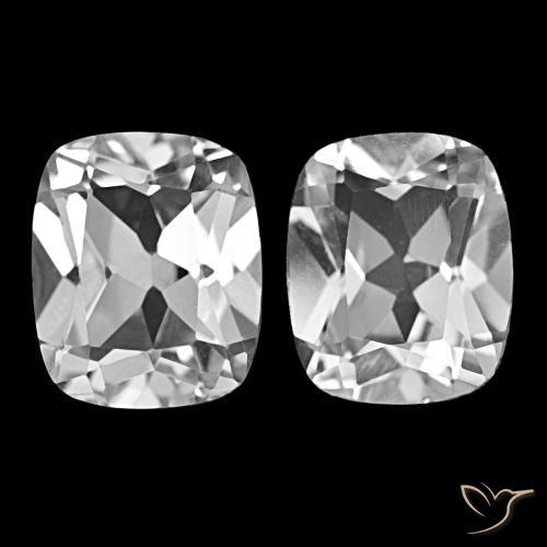 12.01 ctw White Topaz Gemstones, Topaz Gems in Cushion-Cut Shape for Sale.