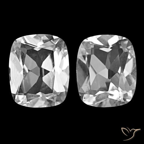 11.54 ctw White Topaz Gemstones, Topaz Gems in Cushion-Cut Shape for Sale.