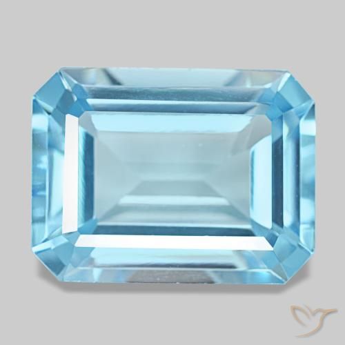 14.46ct Blue Topaz, Emerald Cut, VVS
