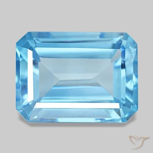 15.71ct Natural Swiss Blue Topaz, Octagon / Emerald Cut, VVS-VS, Photo A