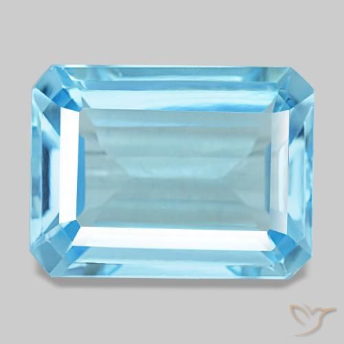 14.71ct Blue Topaz, Emerald Cut, VS