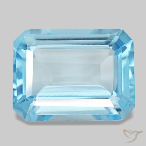 14.56ct Blue Topaz, Emerald Cut, VS