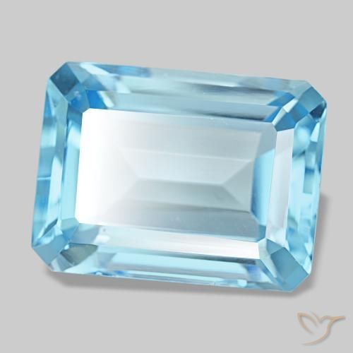 15.82 ct Blue Topaz Stone, Natural Topaz in Octagon Step Cut Shape for Sale