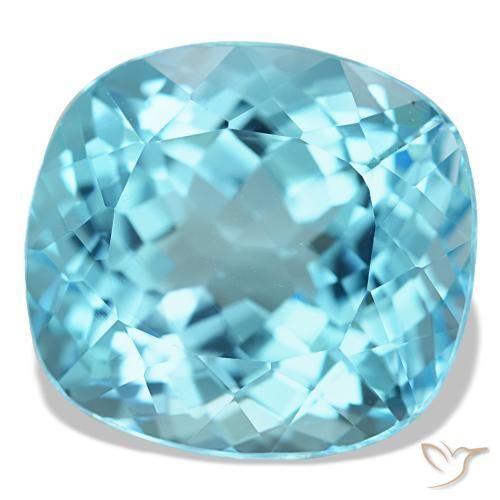 20.90 ct Blue Topaz Stone, Natural Topaz in Cushion-Cut Shape for Sale