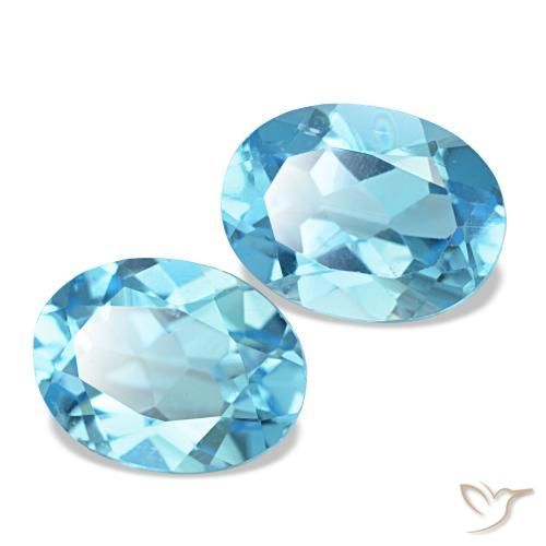 2.82 ctw Blue Topaz Stones, Natural Topaz in Oval Facet Shape for Sale