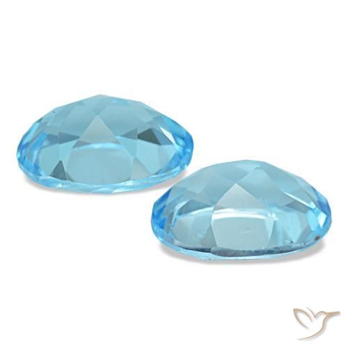 Topaz Gemstones in 8 x 6 mm (calibrated) Size for Sale, Topaz Stones in Swiss Blue Color