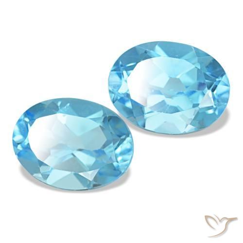 3.04 ctw Blue Topaz Stones, Natural Topaz in Oval Facet Shape for Sale