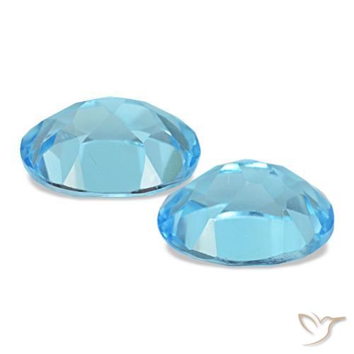 Topaz Gemstones in 8 x 6 mm (calibrated) Size for Sale, Topaz Stones in Swiss Blue Color