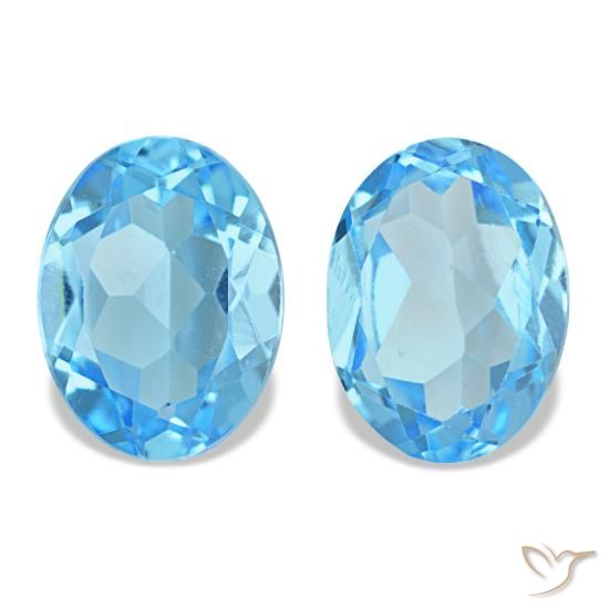 2.90 ctw Blue Topaz Gemstones, Topaz Gems in Oval Facet Shape for Sale.
