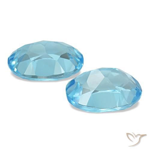 Topaz Gemstones in 8 x 6 mm (calibrated) Size for Sale, Topaz Stones in Swiss Blue Color