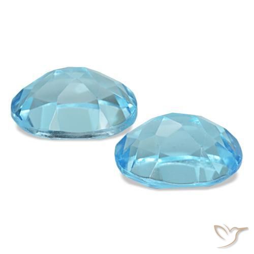Topaz Gemstones in 8 x 6 mm (calibrated) Size for Sale, Topaz Stones in Swiss Blue Color