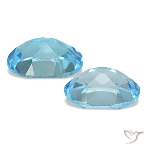 Topaz Gemstones in 8 x 6 mm (calibrated) Size for Sale, Topaz Stones in Swiss Blue Color