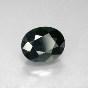 3.44 ct Green Tourmaline Stone, Natural Tourmaline in Oval Facet Shape for Sale