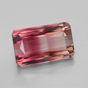 9.52 ct Bi-color Tourmaline Stone, Natural Tourmaline in Octagon / Scissor Cut Shape for Sale
