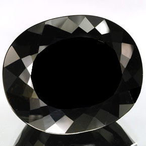 79.41 ct Black Tourmaline Gemstone, Tourmaline Gem in Oval Facet Shape for Sale.