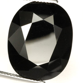 32.40 ct Black Tourmaline Stone, Natural Tourmaline in Oval Facet Shape for Sale