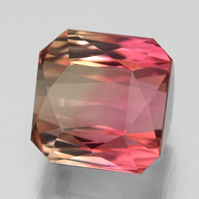 5.26 ct Bi-color Tourmaline Stone, Natural Tourmaline in Octagon / Scissor Cut Shape for Sale