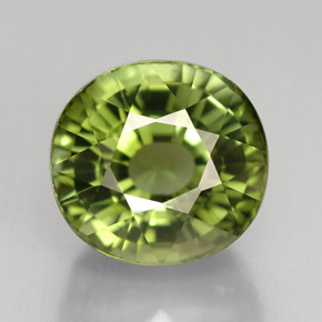 4.39 ct Green Tourmaline Gemstone, Tourmaline Gem in Oval Facet Shape for Sale.