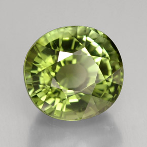 4.39 ct Green Tourmaline Stone, Natural Tourmaline in Oval Facet Shape for Sale