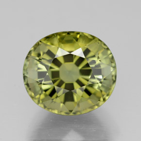 3.86 ct Yellow Tourmaline Gemstone, Tourmaline Gem in Oval Facet Shape for Sale.