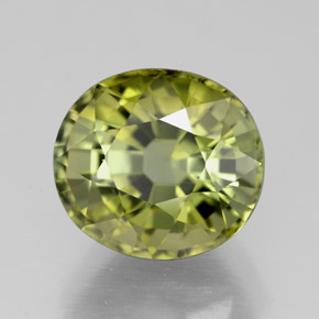 3.86 ct Yellow Tourmaline Stone, Natural Tourmaline in Oval Facet Shape for Sale