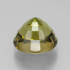 Tourmaline Gemstone in 9.6 x 8.7 mm Size for Sale, Tourmaline Stone in Greenish Golden Color