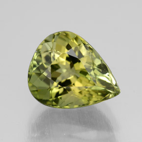 3.22 ct Green Tourmaline Gemstone, Tourmaline Gem in Pear Facet Shape for Sale.
