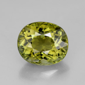 3.90 ct Green Tourmaline Gemstone, Tourmaline Gem in Oval Facet Shape for Sale.