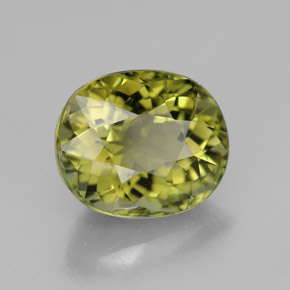 3.90 ct Green Tourmaline Stone, Natural Tourmaline in Oval Facet Shape for Sale