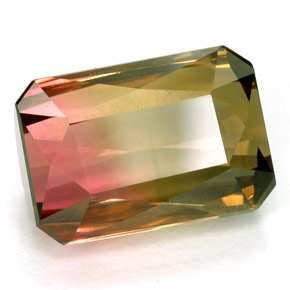 4.71 ct Multicolor Tourmaline Stone, Natural Tourmaline in Octagon / Scissor Cut Shape for Sale