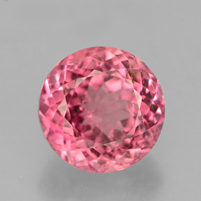 2.16 ct Pink Tourmaline Stone, Natural Tourmaline in Round Portuguese-Cut Shape for Sale