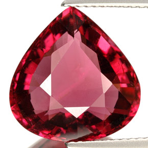 7.68 ct Red Tourmaline Gemstone, Tourmaline Gem in Pear Facet Shape for Sale.