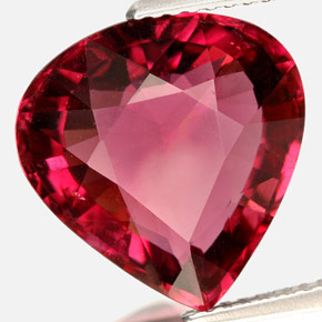 7.68 ct Red Tourmaline Stone, Natural Tourmaline in Pear Facet Shape for Sale