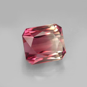 7.48 ct Bi-color Tourmaline Gemstone, Tourmaline Gem in Octagon / Scissor Cut Shape for Sale.