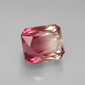 7.48 ct Bi-color Tourmaline Stone, Natural Tourmaline in Octagon / Scissor Cut Shape for Sale